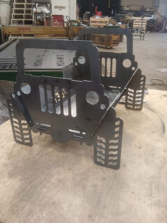 Jeep Fire Pit And Grill 11 Gauge Steel Heavy Duty Take Apart Etsy