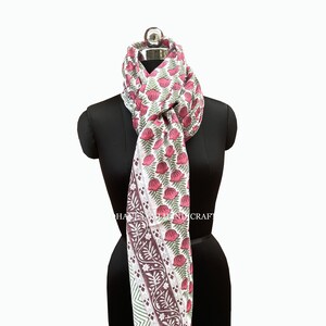 Indian Cotton Beach Sarong, Floral Hand-Block Pareo, Party Wear Scarf, Handmade Summer Sarong, Bohemian Style Wrap, Meditation Pareo,