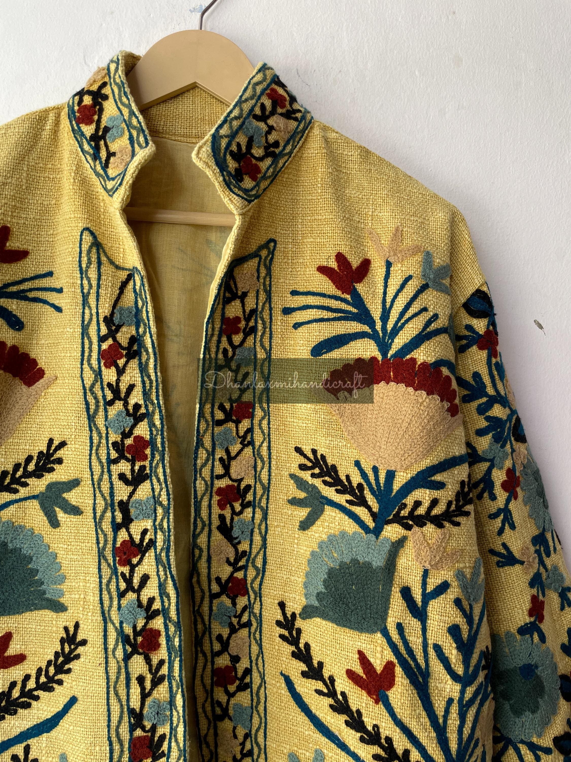 スザニ刺繍 ジャケット フリーサイズ C 手作りのベルベット製スザニ 