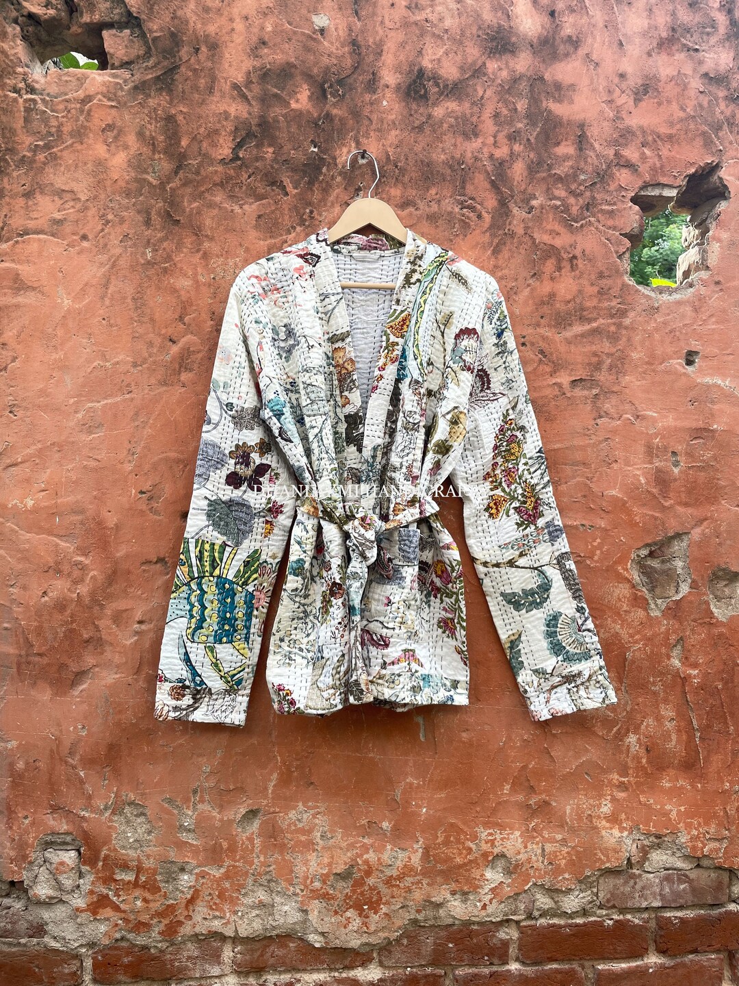 Indian Cotton Jackets Multicolored Floral Print Quilted Etsy