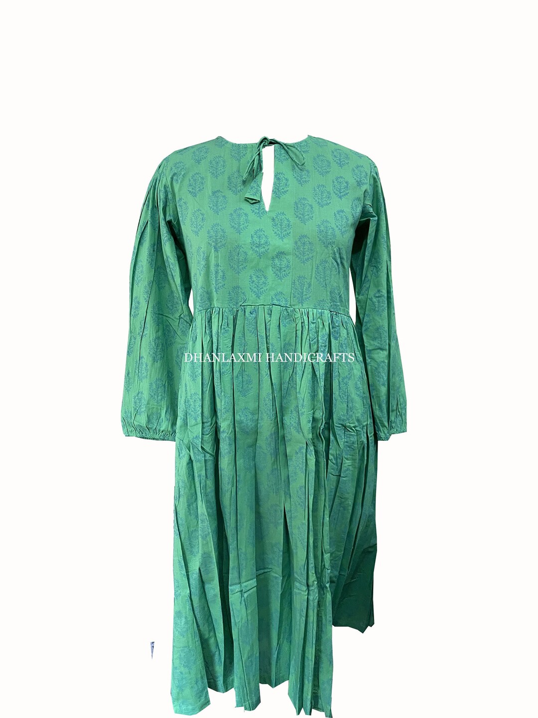Indian Block Print Dress, 100 Soft Cotton Fabric Dress, Summer Long
