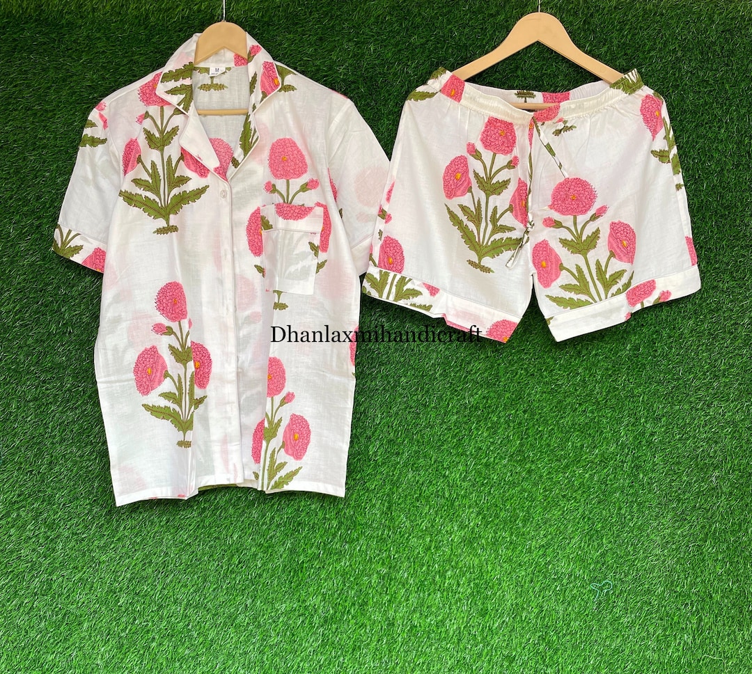 Handmade Bachelorette Pajamas Indian Cotton Big Buta Print Etsy