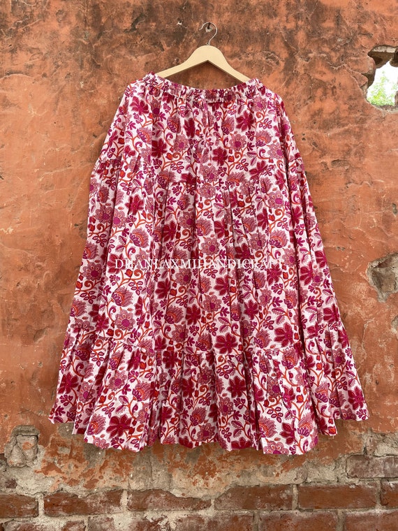Faldas estampadas de flores rosas falda larga india 100 algodon falda boho para ropa de mujer maxi falda falda de verano y playa CSP 45 Etsy Mexico