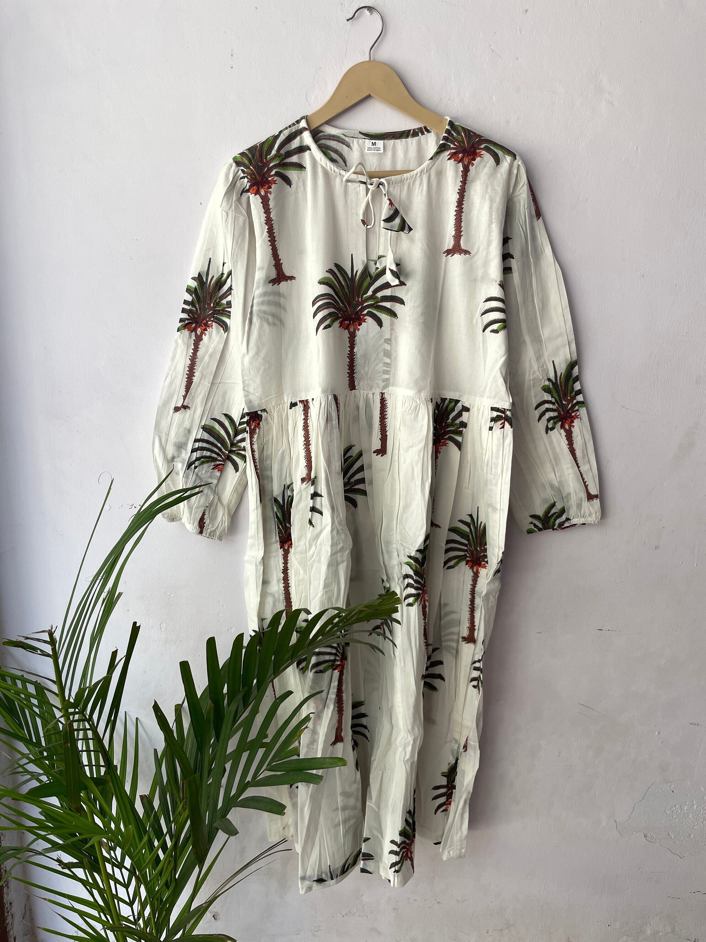 knee length dresses for ladies Brushed Palm Tree Tank Top Midi Dress E5534A2291 – Agua de Coco