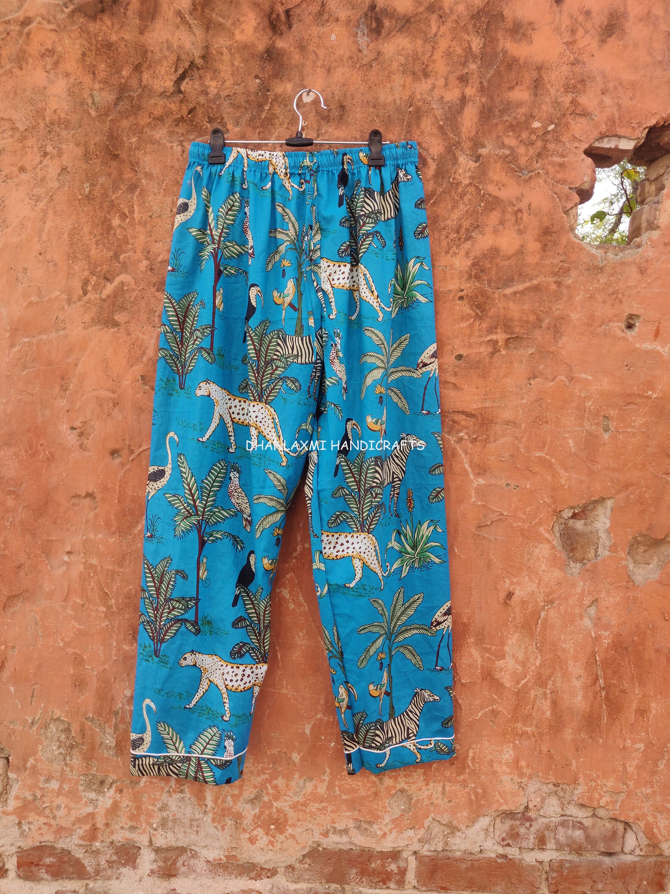 Indian 100 Cotton Loungewear Jungle Print Women's Long Etsy UK