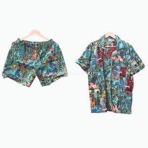 Pijama de algodón Frida Kahlo, ropa de estar por casa con estampado de bloques