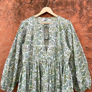 New Design Block Print Cotton Summer Maxi Dress , Customizable Womens Comfortable Garment , Handmade Bohemian Style Outfit ,Style -02/DH-36