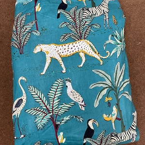 Animal Block Printed Fabric, Indian 100% Cotton Fabric, Summer Dress Fabric, Hand Block Print Fabric For Dress Material Dress Making CF-51