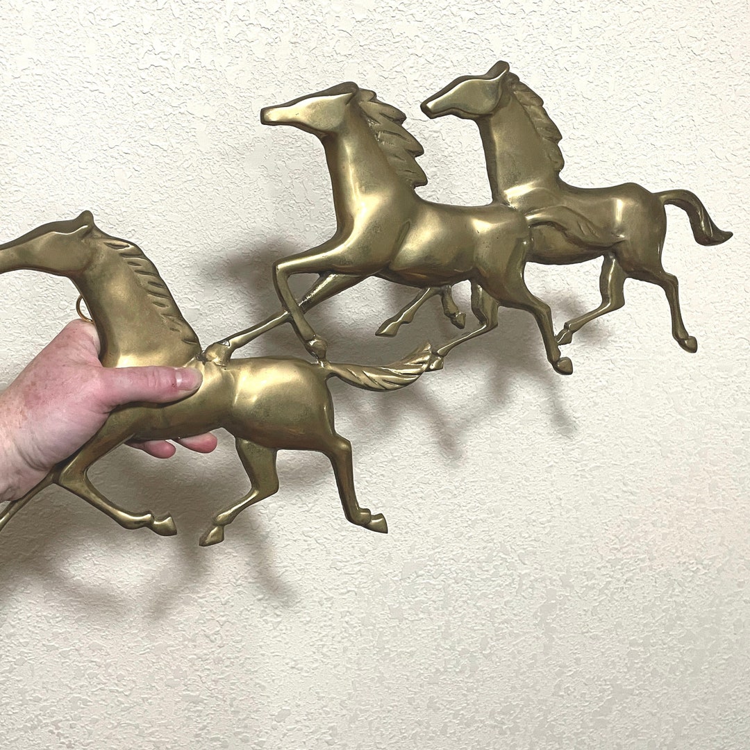 Vintage Brass Horses Wall Hanging 22 / Vintage Brass / Etsy