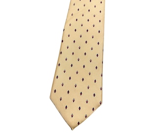Vintage Light Yellow Christian Dior Silk Tie