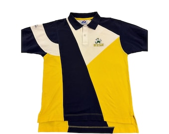 Vintage Apex One Notre Dame colorblock poloshirt met kraag - maat L/XL