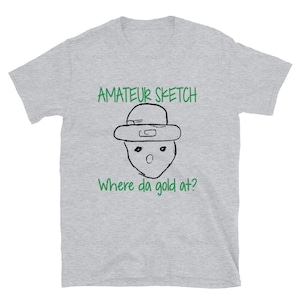 Camiseta unisex Leprechaun móvil, boceto aficionado