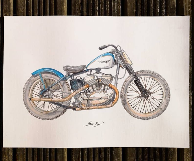 Harley Davidson XR 750 Flathead Flat Tracker Print image 1