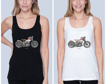 Ladies Motorcycle Tank Vest Top Harley Triumph BMW