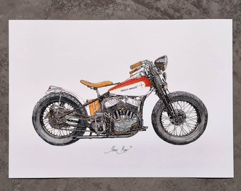 Harley Davidson 45 Flathead WL Motorcycle Art Print