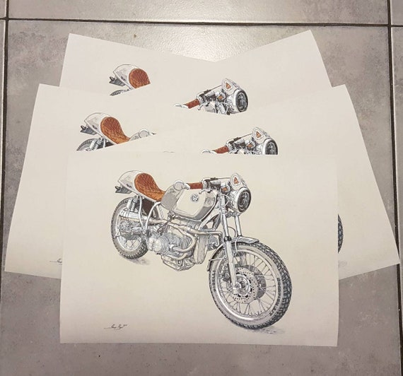 Bmw Cafe Racer Motorcycle Art Limited Edition Prints Etsy