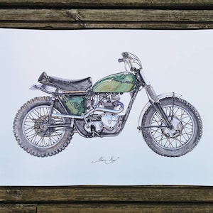 Steve McQueens Triumph Desert Sled Motorcycle Print