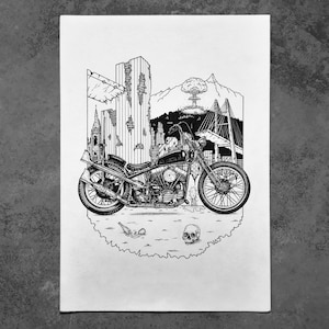 Chopocalypse Harley Panhead Chopper Art Print