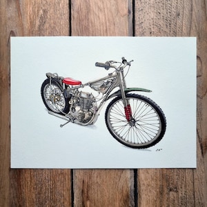 Jawa Vintage Speedway Bike Painting Print
