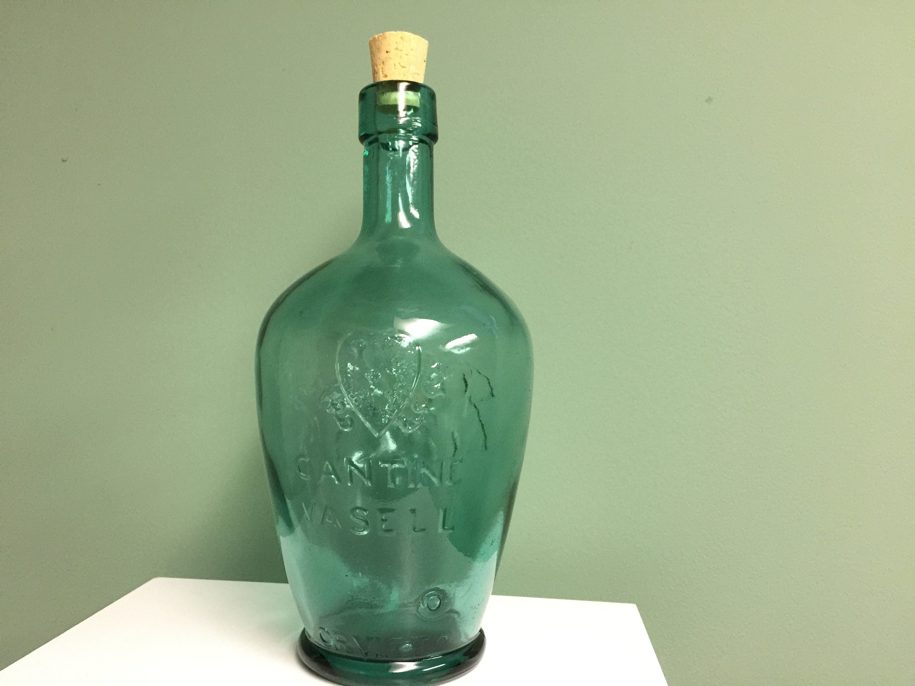 Vintage Cantine Vaselli Orvieto BlueGreen Wine Bottle Comes Etsy