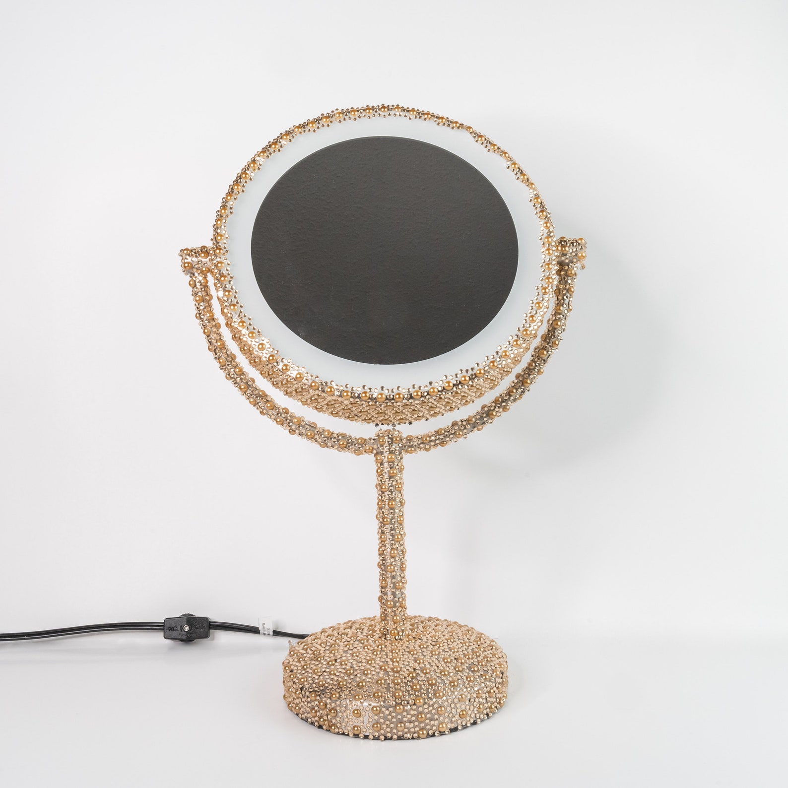 LED VANITY MIRROR 16 Gold Rhinestone Flower Encrusted Etsy
