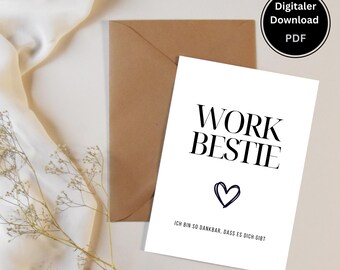 Digitaal afdrukbestand | Verjaardagskaart | Beste vriendin | Kaart | Collega | Collega | Gefeliciteerd | Afdrukbaar | Cadeau