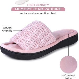 Roxoni Womens Soft Open Toe Slide Slippers, Indoor Outdoor Rubber Sole image 6