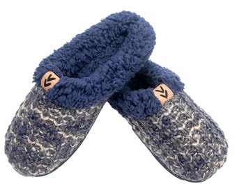 VERY PERI Women's Slippers Tight Knit Clog With Fleece Trim