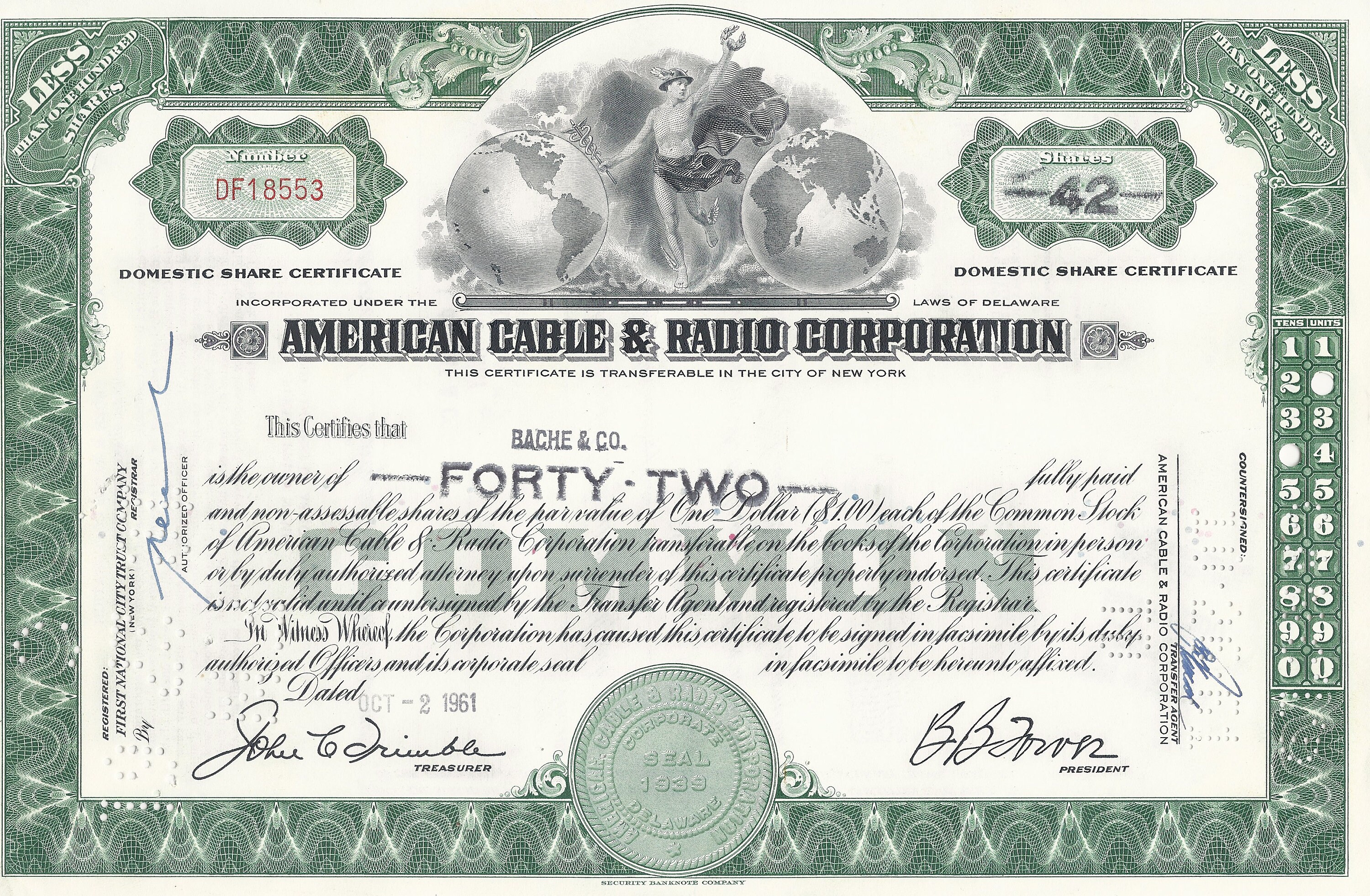 Форма ценной бумаги облигации. Share Certificate. Radio Corporation of America) акции. Certificate Delaware LLC.