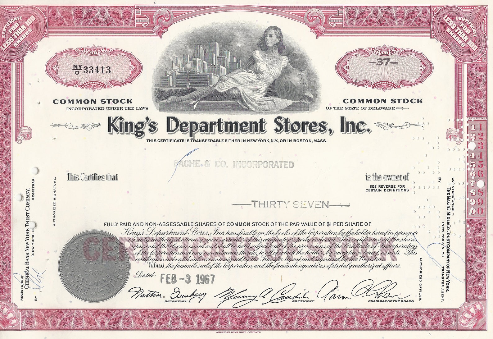 King's Department Stores Inc. Red Less Than 100 Shares Etsy