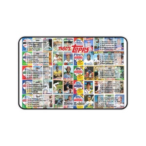 Tappetino da scrivania con guida alle carte da baseball Topps degli anni '80 - Retro Robbie