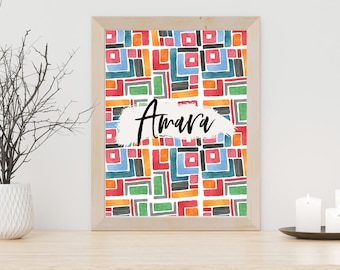 Amara “Grace” | Nigerian Art, African Proverbs, Ankara Fabric Pattern, Ethnic Print Decor | Nigerian Igbo | Unframed