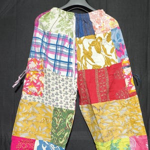 Pantalones de patchwork bohemios coloridos: pantalones de algodón para festivales