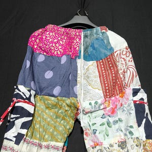 Vintage Inspired Patchwork Hippie Pants: Soft Cotton Boho Unisex Trousers