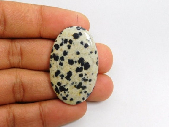 Top Natural Dalmatian Loose Stone Handmade Jasper For Jewelry 60.20 Carat Dalmatian Jasper Designer Cabochon Gorgeous Dalmatian Gemstone
