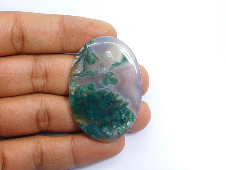 Moss agate Loose gemstone Natural Green Moss agate gemstone Amazing Quality Green Moss agate cabochon for jewellery Making 83 Cts A-7970