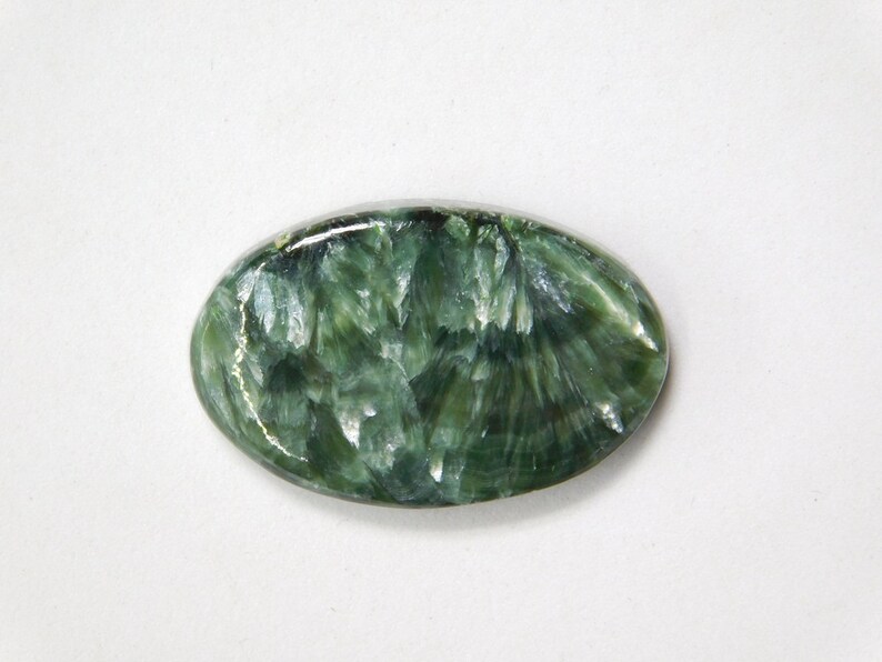 Green Seraphinite for jewelry 26 Cts Top Quality Natural Seraphinite Cabochons Seraphinite gemstone Seraphinite Loose stone A-3107