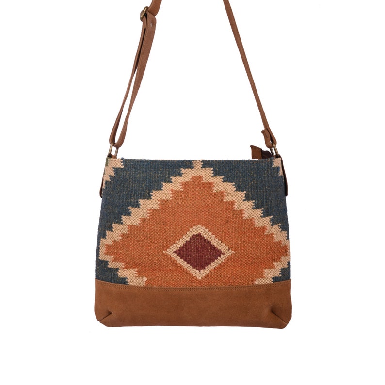 Rudhira Crossbody bag, Kilim Carpet Handbag, for daily use, Best Gift for Her, for women for girl image 2