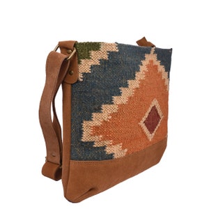 Rudhira Crossbody bag, Kilim Carpet Handbag, for daily use, Best Gift for Her, for women for girl image 4