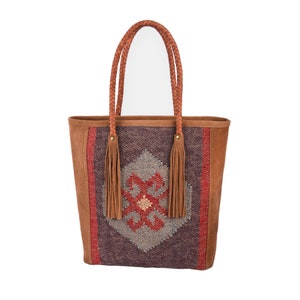 Bolso tote mediano/grande Rudhira, bolso de hombro, bolso de mano con alfombra Kilim, para uso diario, el mejor regalo para ella, el día de San Valentín, el día de la madre, eventos