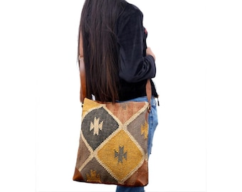 Rudhira Cross body bag, Shoulder purse, Kilim Carpet Handbag, for daily use, Best Gift for Her on, valentine's day, Mothers Day
