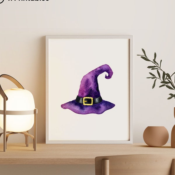 Halloween Witch Hat, Witch Poster, Witchycle. Witch Art Print, Wizard Poster, Wizard Art, Spooky Wall Art, Wizard Hat Poster Witchcore Decor