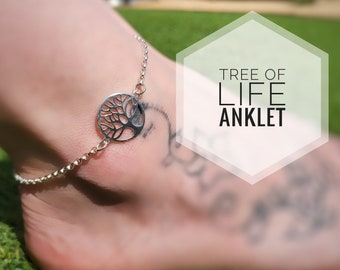 Tree of Life Silver Anklet | Dainty Silver Jewellery | 925 Silver Anklet