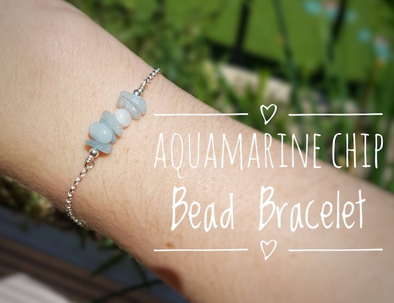 March Aquamarine Birthstone Bracelet - Made As Intended