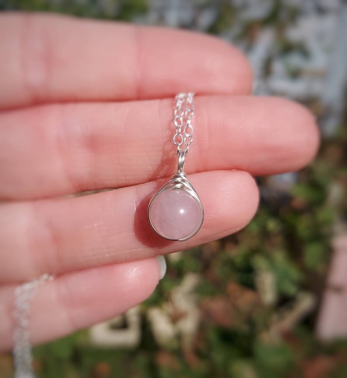 Natural Rose Quartz Bead Necklace