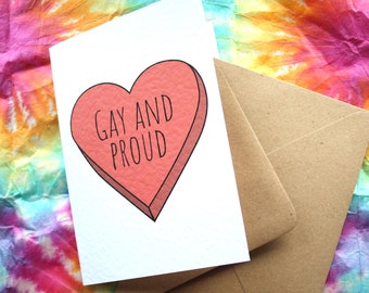 A6 gay greeting card | LQBTQ+ pride | Love heart | LGBTQIA gift | Coming out card