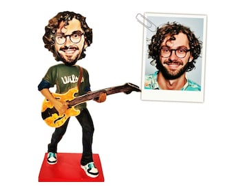 3D GEPERSONALISEERD BEELDJE (Medium 6 inch) met vooraf gemaakte lichamen - Aangepaste 3D-figuren gemaakt van uw foto, uniek alternatief voor Bobblehead