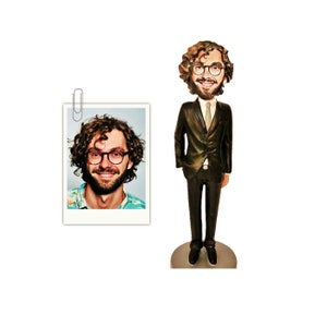 3D PERSONALIZED FIGURINE (Large 8 inch) with Ready-made Bodies - Customized Miniature Statue, Bespoke 3D Figure Crafted from Your Photo