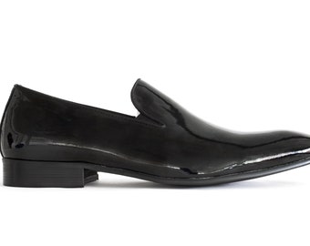 Mens Black Patent  Loafers
