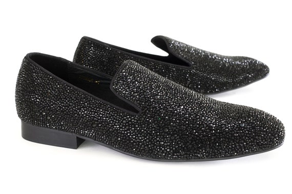 mens rhinestone loafers